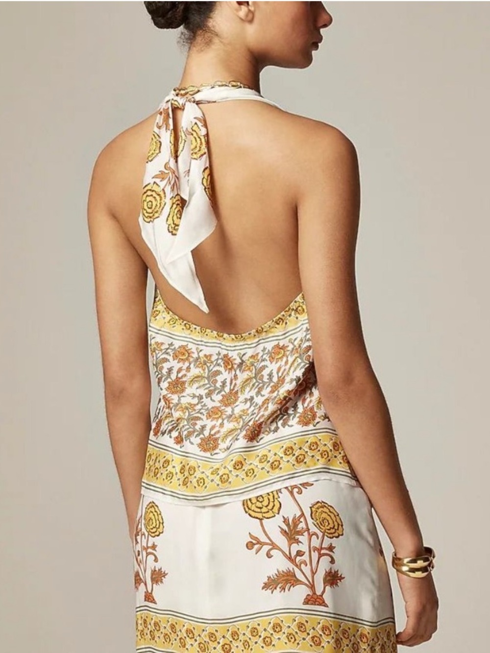 J Crew Top XL Scarf Halter Ivory - Picture 3 of 13